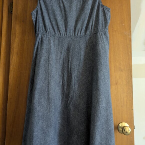 EDDIE BAUER Womens Basic Dress US 16 Navy Blue Spotted Cotton - Picture 4 of 9